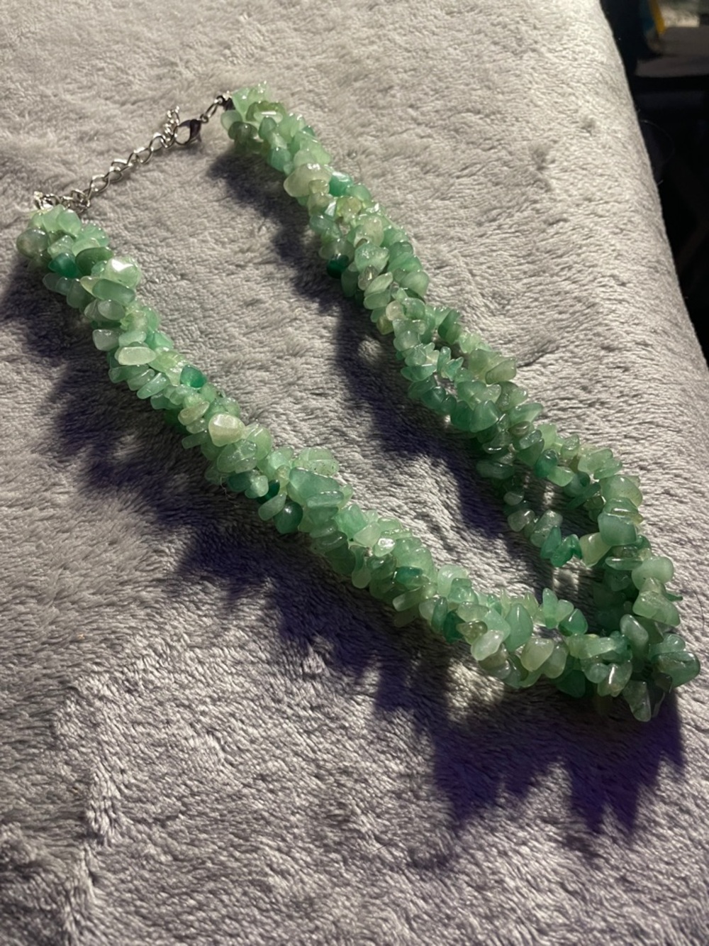 Green Crystal Chip Statement Necklace